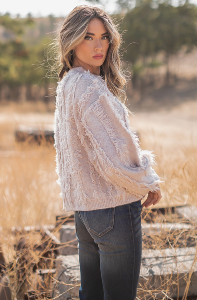 Fringe knit outlet sweater