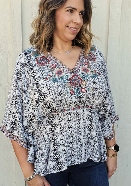 Serena Embroidered Top