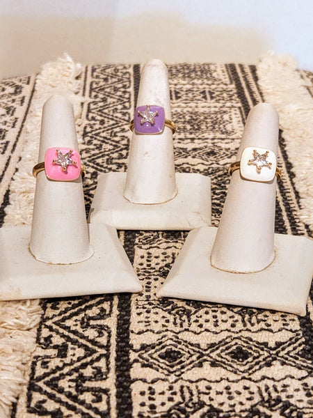 Star Enamel Ring- Multi Colors