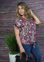 Pink Snake Skin Top