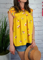 Marigold Embroidered Top