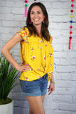 Marigold Embroidered Top