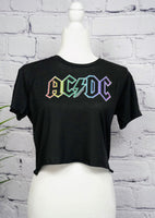 AC/DC Rainbow Logo Crop Top